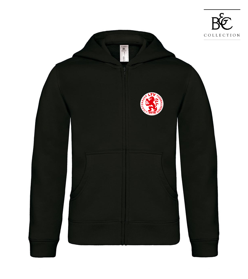 B&C Kinder Zipped Hoodie Black "Anton"