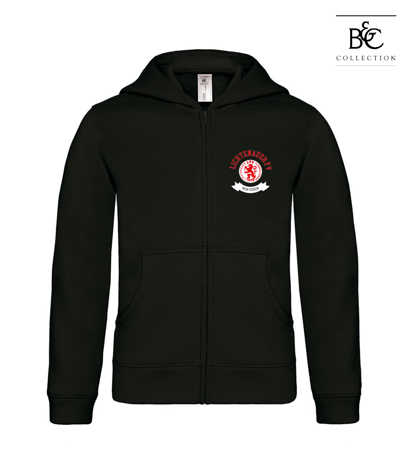 B&C Kinder Zipped Hoodie Black "Bono"