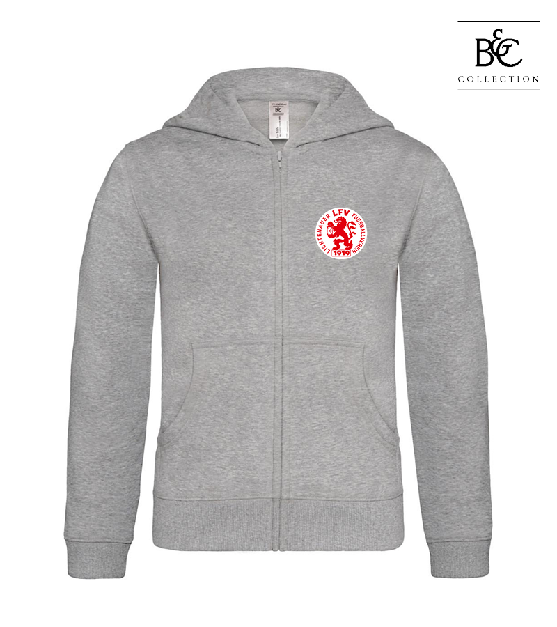 B&C Kinder Zipped Hoodie Heather Grey "Anton"