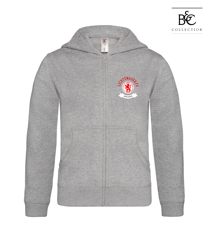 B&C Kinder Zipped Hoodie Heather Grey "Bono"