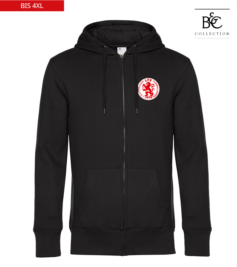 B&C Herren Zipped Hoodie Black Pure "Anton"