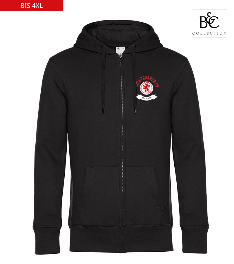 B&C Herren Zipped Hoodie Black Pure "Bono"