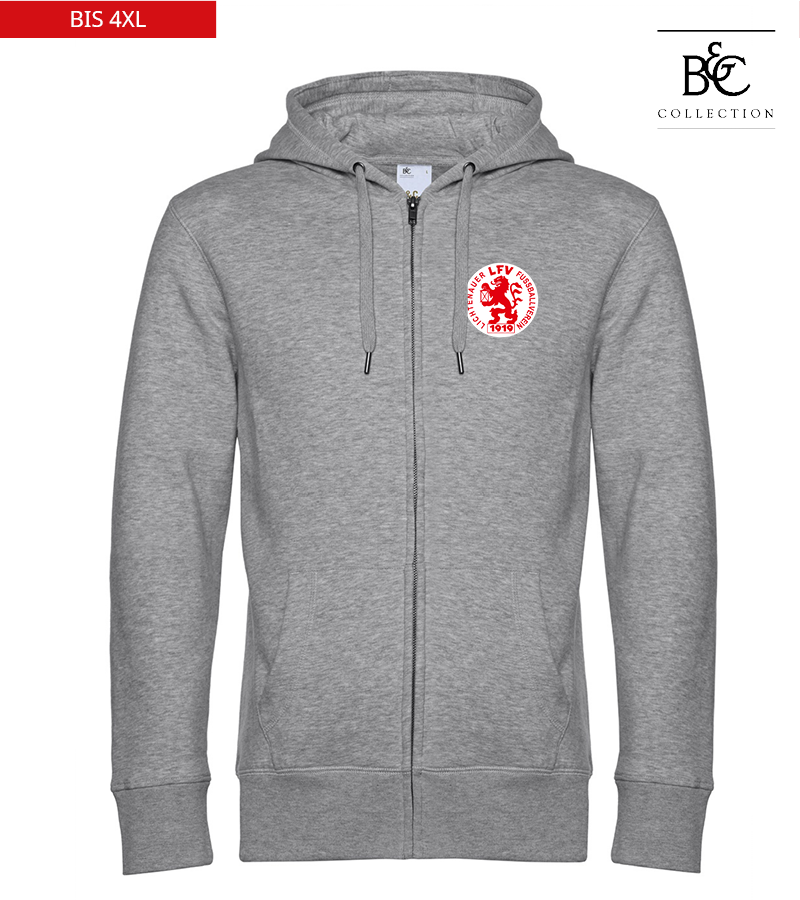 B&C Herren Zipped Hoodie Heather Grey "Anton"