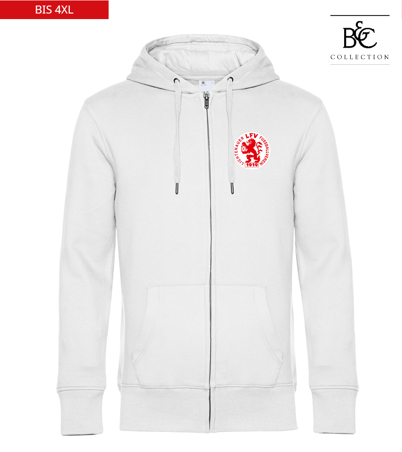 B&C Herren Zipped Hoodie White "Anton"