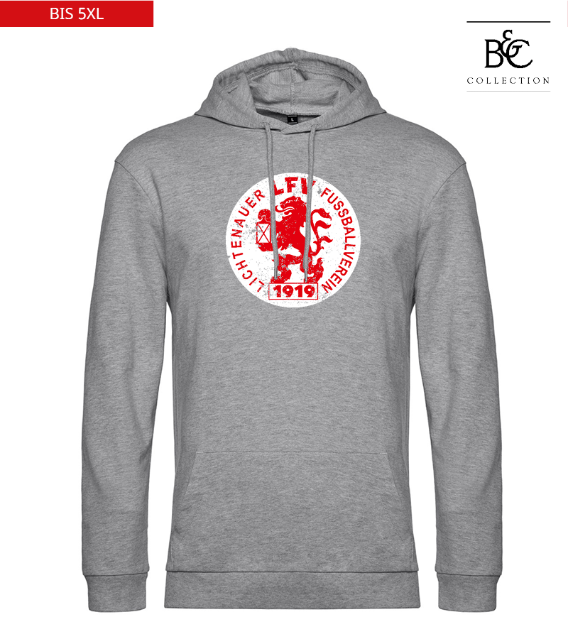 B&C Herren Hoodie Heather Grey "Uwe Frontprint"