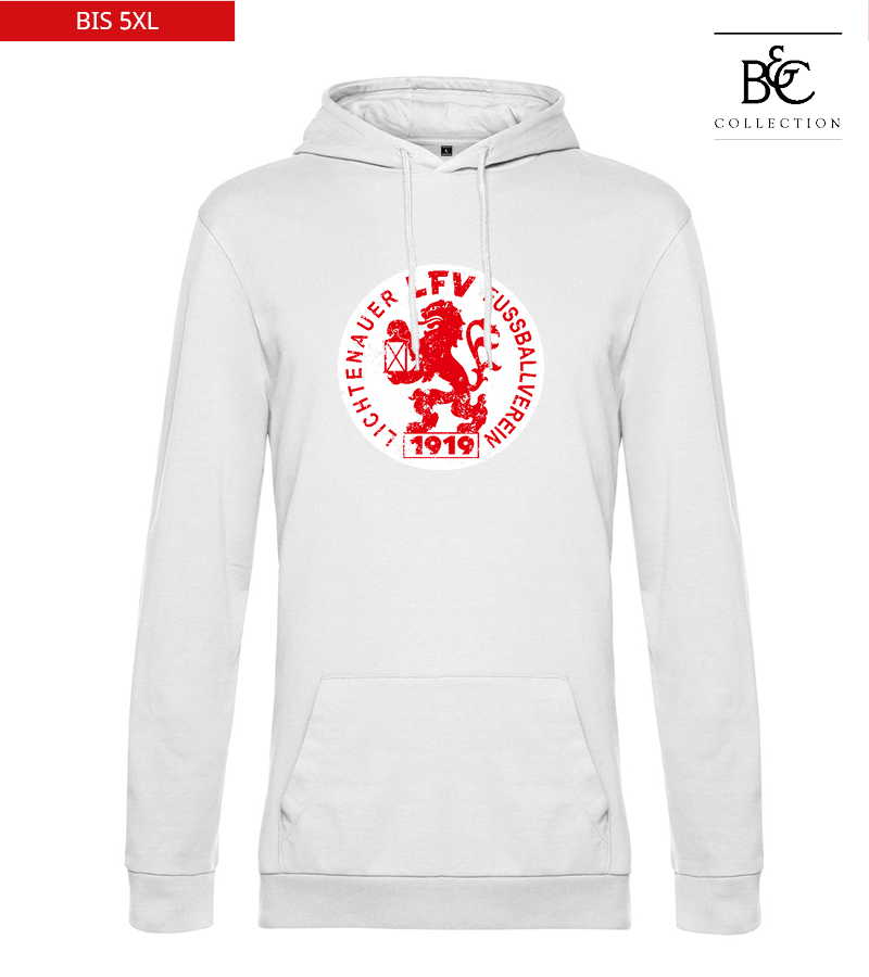 B&C Herren Hoodie White "Uwe Frontprint"