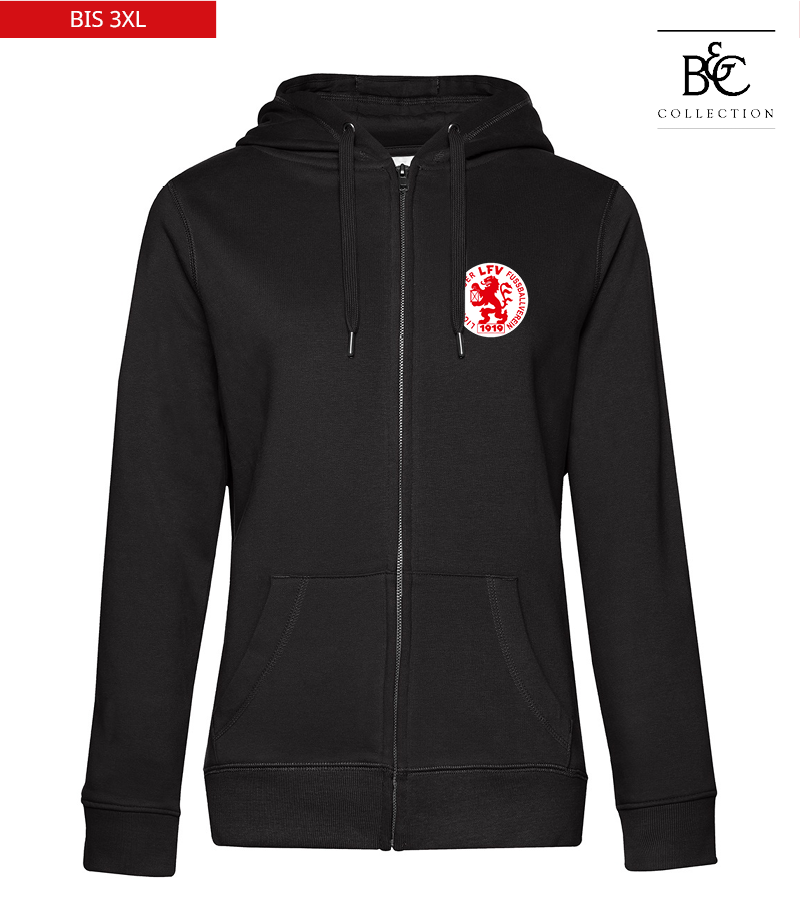 B&C Damen Zipped Hoodie Black Pure "Anton"