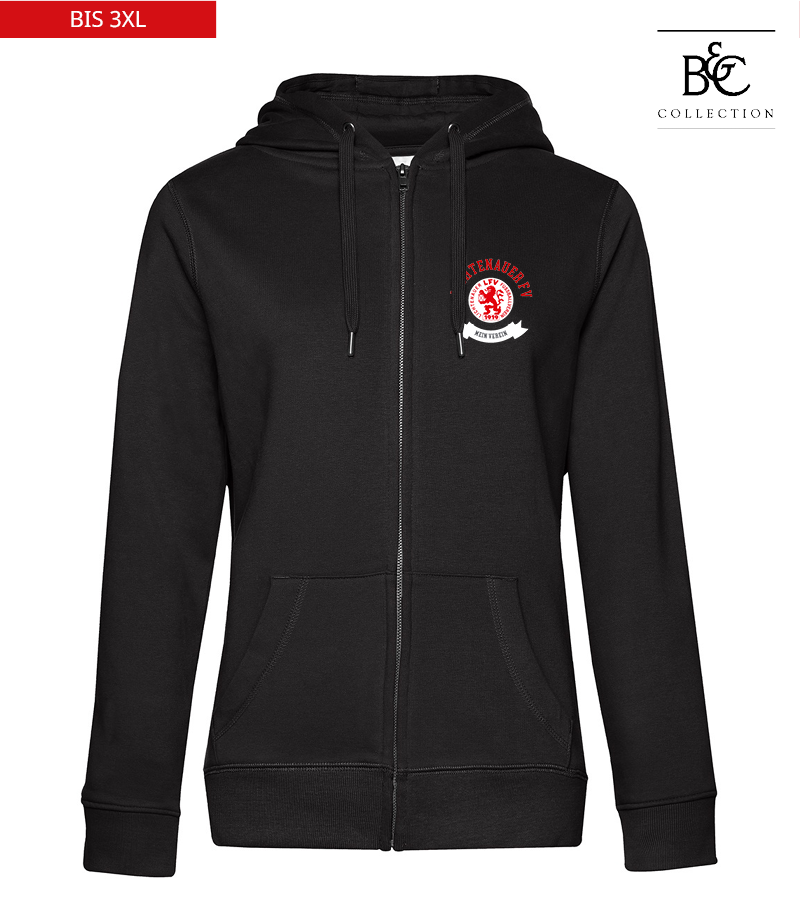 B&C Damen Zipped Hoodie Black Pure "Bono"