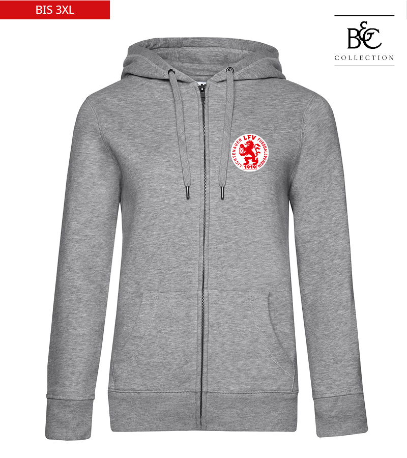 B&C Damen Zipped Hoodie Heather Grey "Anton"