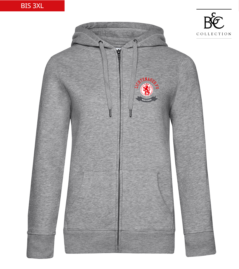 B&C Damen Zipped Hoodie Heather Grey "Bono"