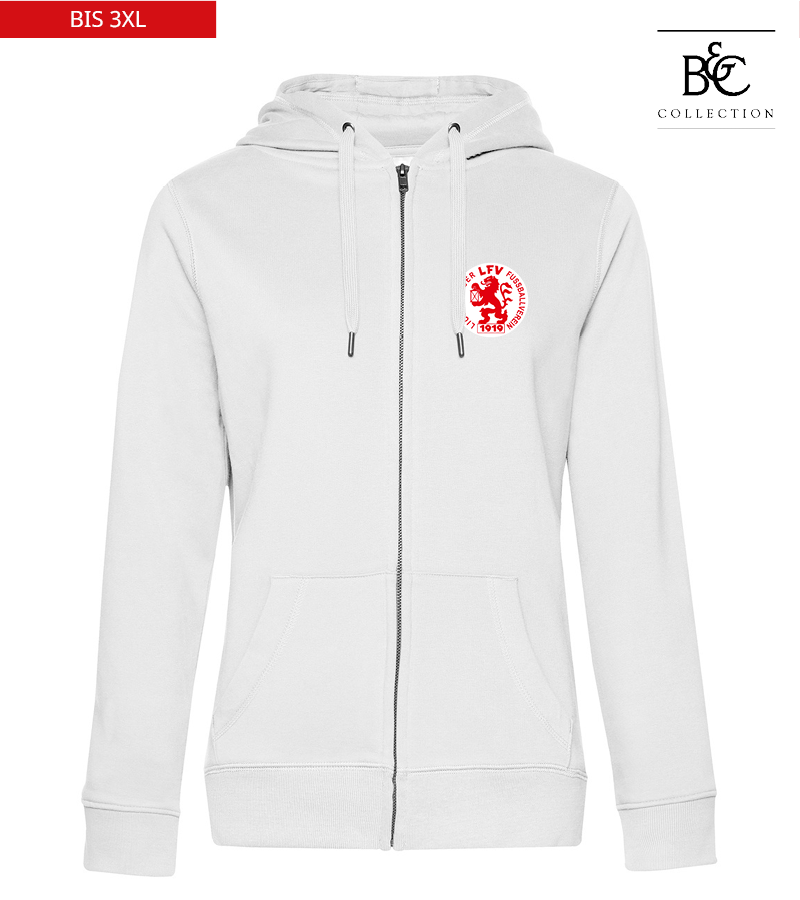 B&C Damen Zipped Hoodie White "Anton"