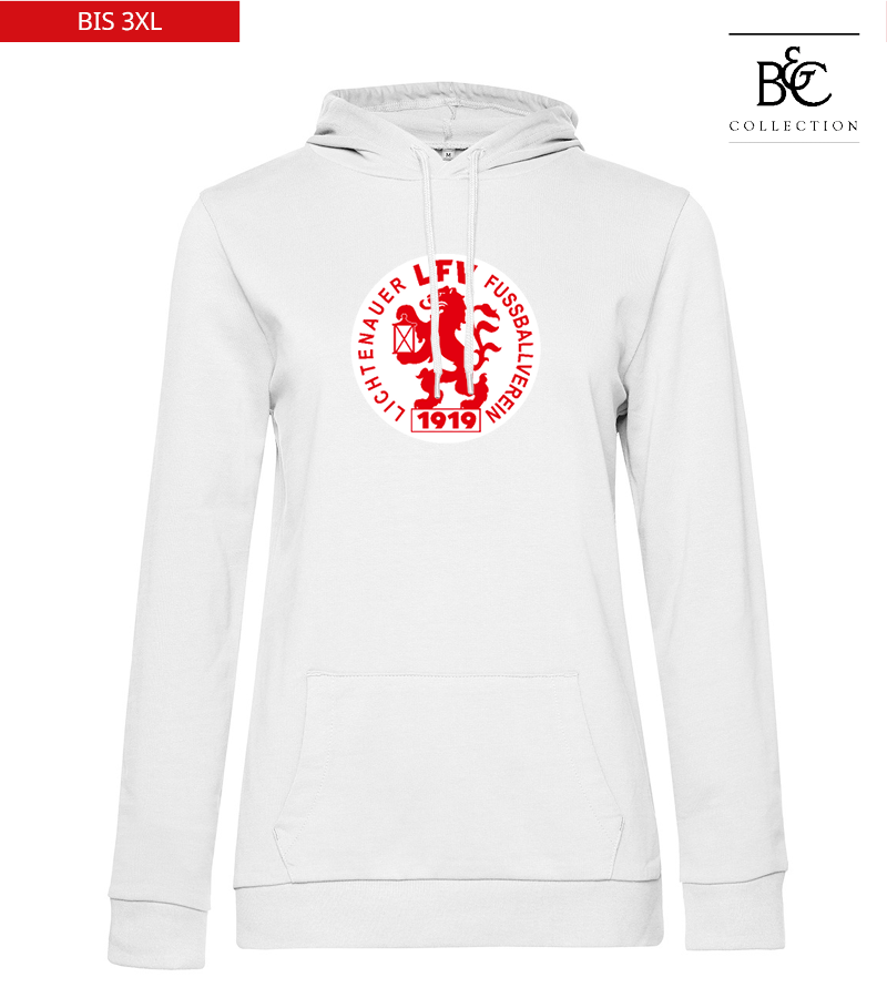 B&C Damen Hoodie White "Anton Frontprint"