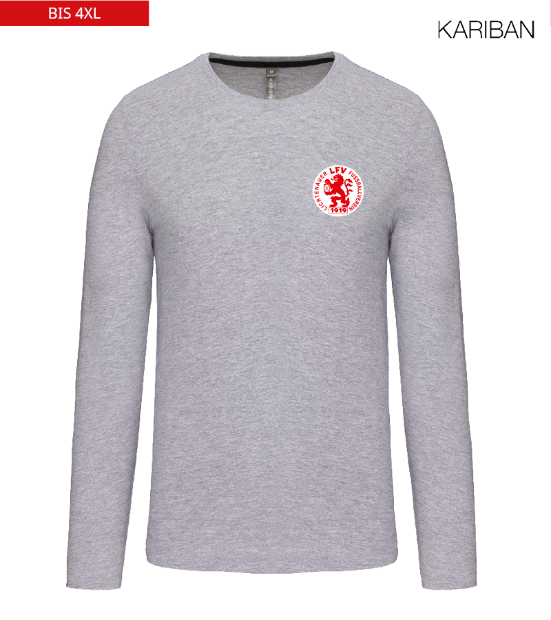 Kariban Herren Langarmshirt Oxford Grey "Anton"