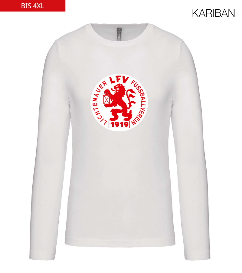 Kariban Herren Langarmshirt White "Anton Frontprint"