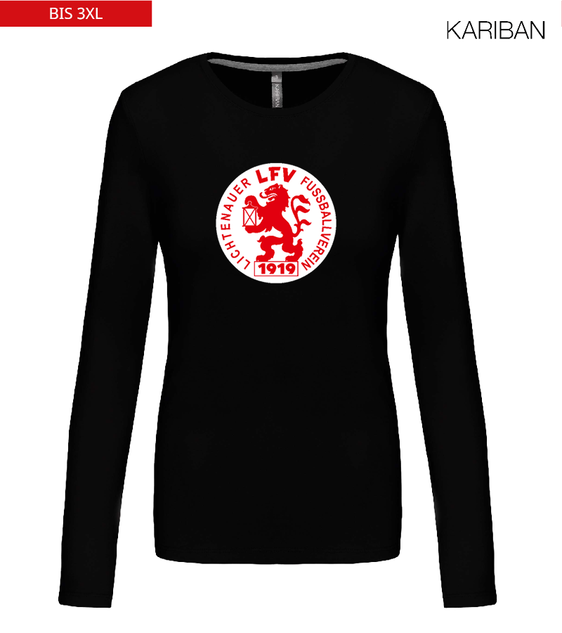 Kariban Damen Langarmshirt Black "Anton Frontprint"