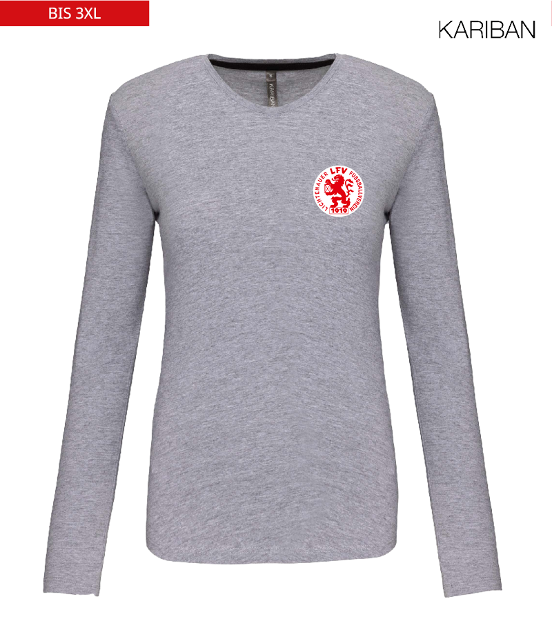Kariban Damen Langarmshirt Oxford Grey "Anton"
