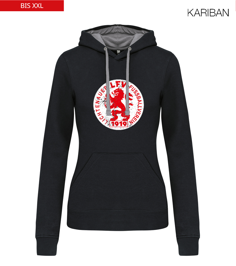 Kariban Damen Hoodie Black Fine Grey "Uwe Frontprint"