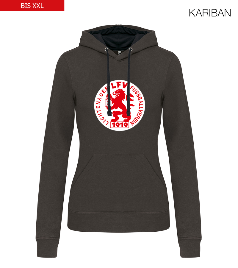 Kariban Damen Hoodie Dark Grey Black "Anton Frontprint"
