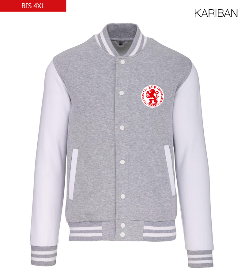 Kariban Unisex Collegejacke Oxford-Grey White "Anton"