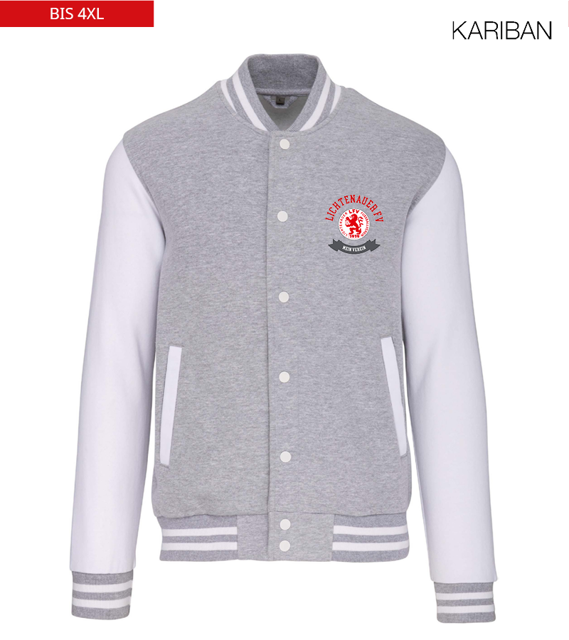 Kariban Unisex Collegejacke Oxford-Grey White "Bono"
