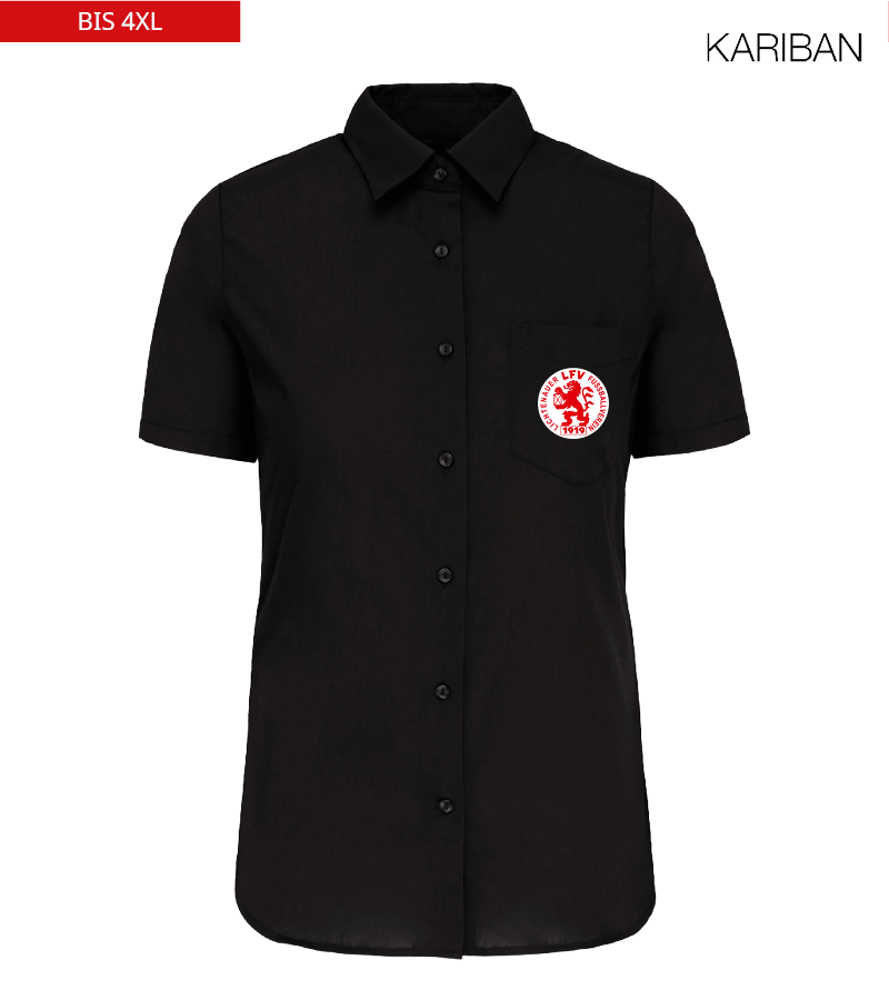 Kariban Damen Kurzarmbluse Black "Anton"