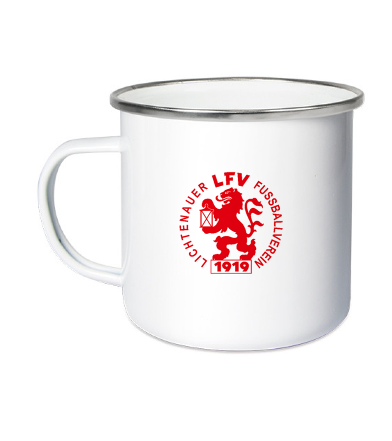 Emailletasse White Silver "Anton" B