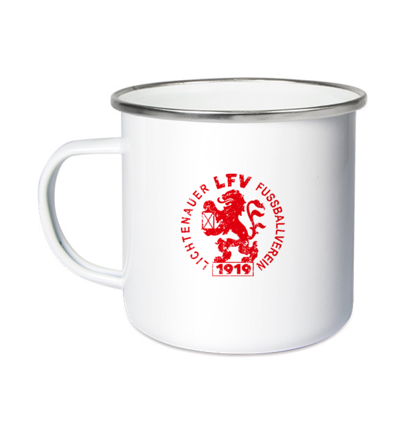 Emailletasse White Silver "Uwe" B