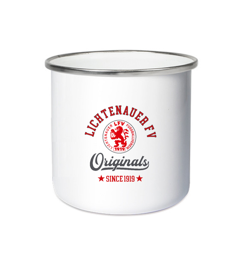 Emailletasse White Silver "Jacob" A
