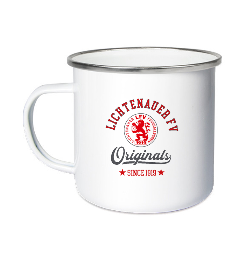 Emailletasse White Silver "Jacob" B