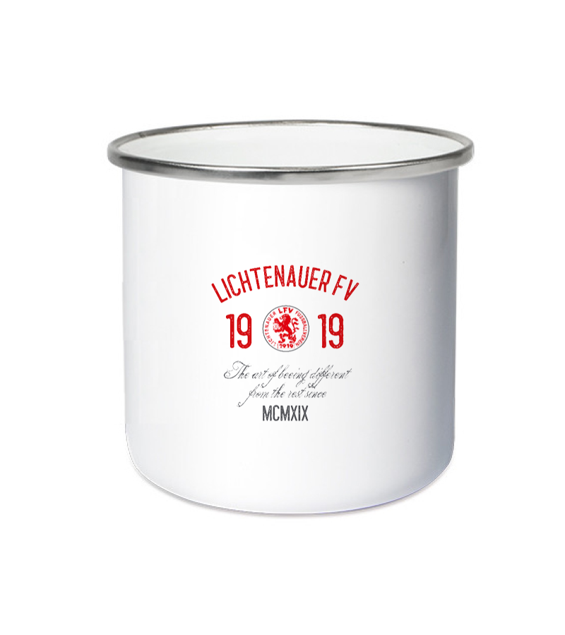 Emailletasse White Silver "Isack" A