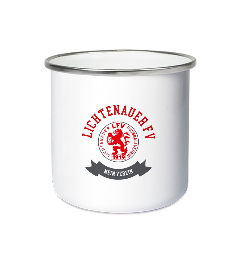 Emailletasse White Silver "Bono" A