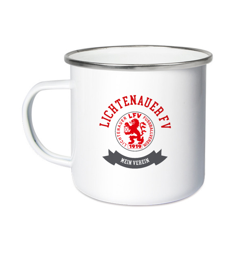 Emailletasse White Silver "Bono" B
